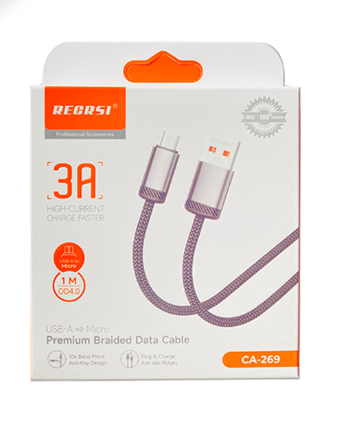 RECRSI USB-A to Micro Premium Braided Data Cable